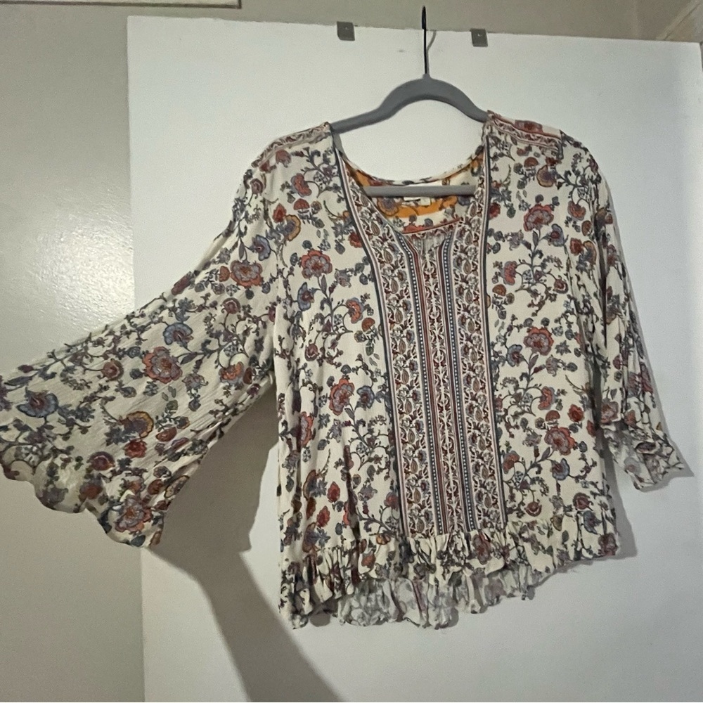 NWT Cynthia Rowley Multicolor Floral Blouse - Picture 2 of 3